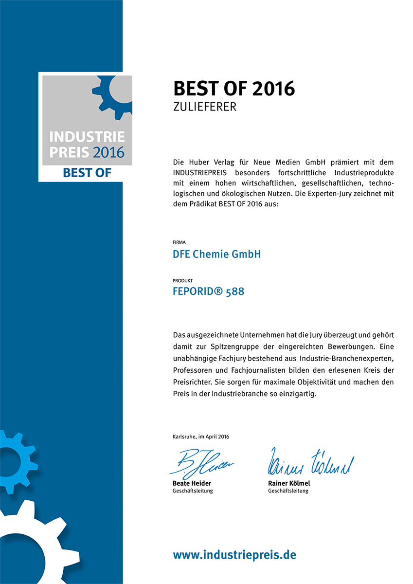 Best Of 2016 Zertifkat